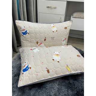Vỏ gối nằm cotton đũi đậu nành trần bông hoạ tiết kích thước 45x65cm