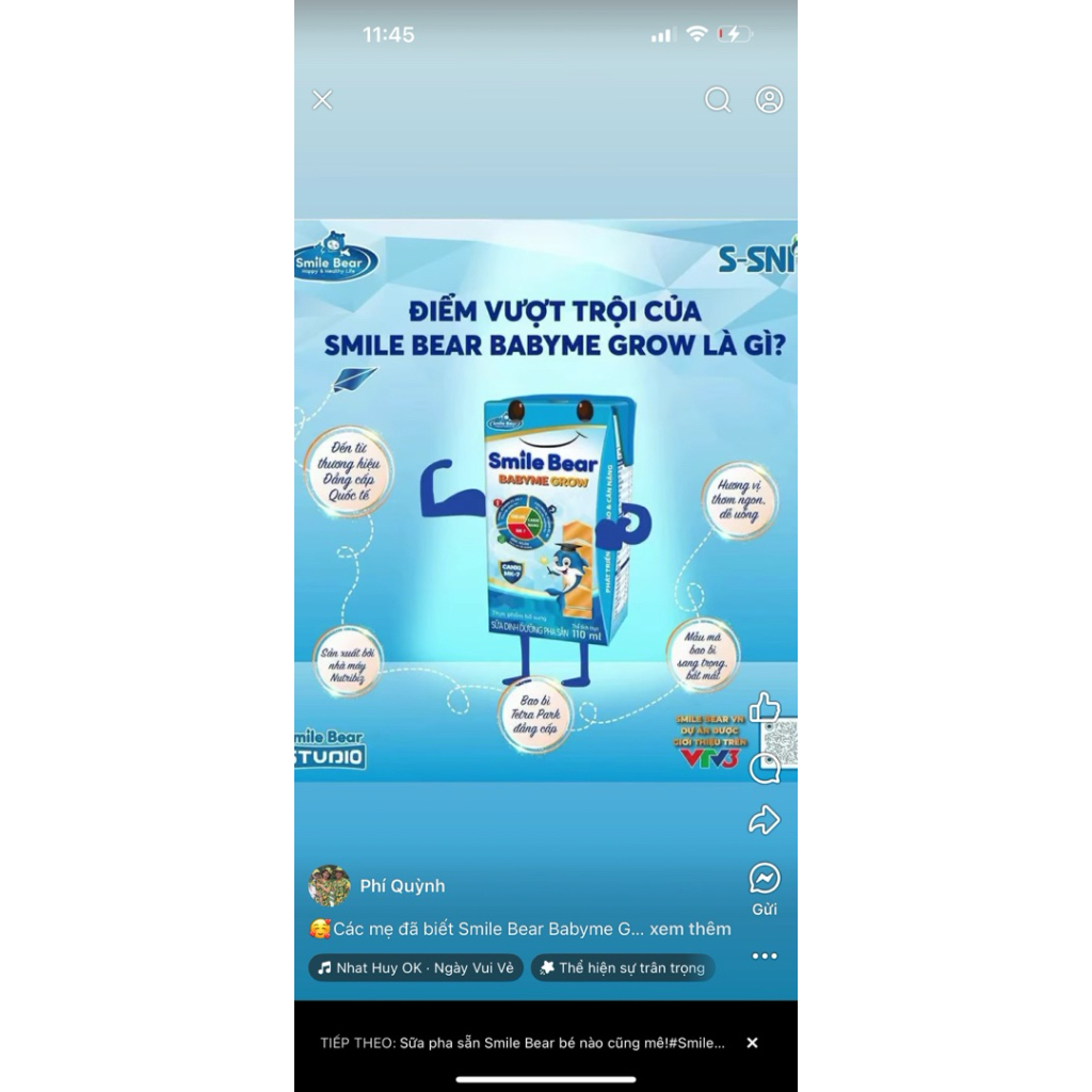 {Hot}Sữa Bột pha sẵn Smile Bear, dâu- cam 110ml (Thùng 48 hộp).....