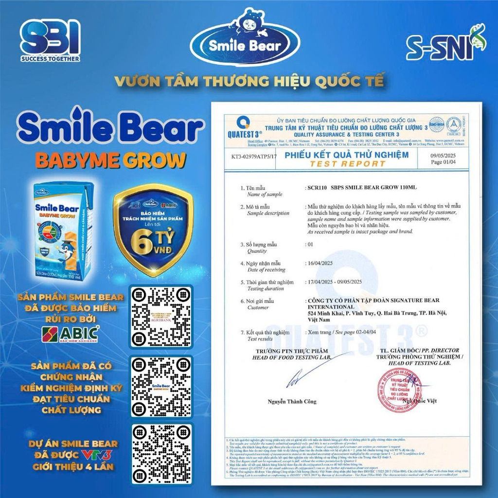 {Hot}Sữa Bột pha sẵn Smile Bear, dâu- cam 110ml (Thùng 48 hộp).....