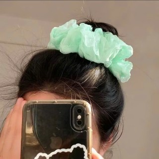 Scrunchies cột tóc nơ ren xốp phồng nơ tiểu thư dễ thương