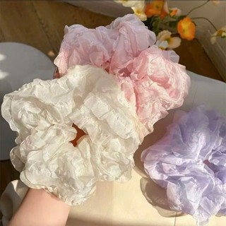 Scrunchies cột tóc nơ ren xốp phồng nơ tiểu thư dễ thương