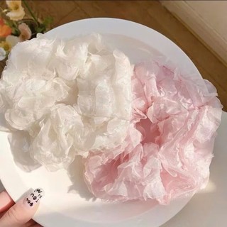 Scrunchies cột tóc nơ ren xốp phồng nơ tiểu thư dễ thương