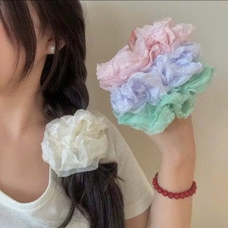 Scrunchies cột tóc nơ ren xốp phồng nơ tiểu thư dễ thương