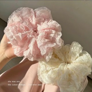 Scrunchies cột tóc nơ ren xốp phồng nơ tiểu thư dễ thương