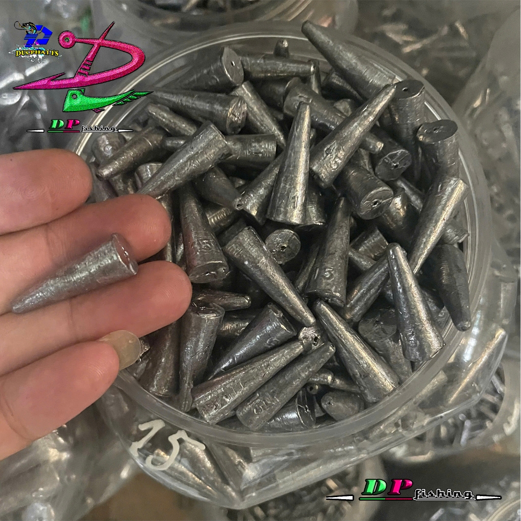 ( 10 viên )Chì câu cá XUYÊN TÂM đủ các size lớn câu sông ( 10g -> 50g)