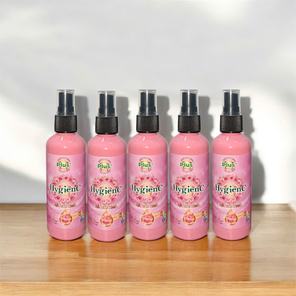 [Sỉ Thùng] Thùng 55 Chai Xịt Xả Vải Khô HygienC Plus 100ml/Chai - Hương Hoa Hồng (Dịu Dàng)