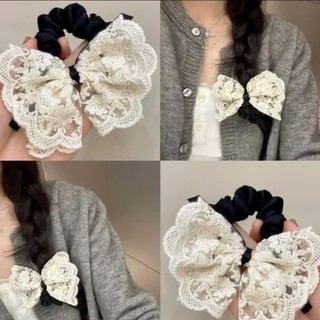 Scrunchies Dây Buộc Tóc Nơ Ren Cao Cấp Kiểu Dễ Thương Cho Thiếu Nữ Đi Tiệc Và Dạo Phố