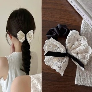 Scrunchies Dây Buộc Tóc Nơ Ren Cao Cấp Kiểu Dễ Thương Cho Thiếu Nữ Đi Tiệc Và Dạo Phố