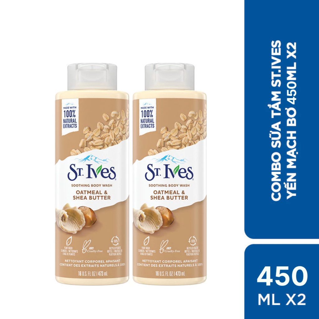 Combo 2 Sữa tắm ST.IVES 450ml (Tùy chọn mùi hương)