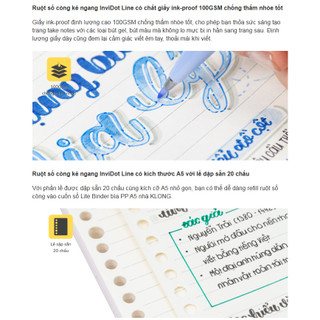 KLONG - Ruột Sổ Kẹp Còng Kẻ Ngang - InviDot Line A5 / B5 100 tờ 100/76; MS: 818 - 819 ♥ Refill Paper Pad for Binder  ♥