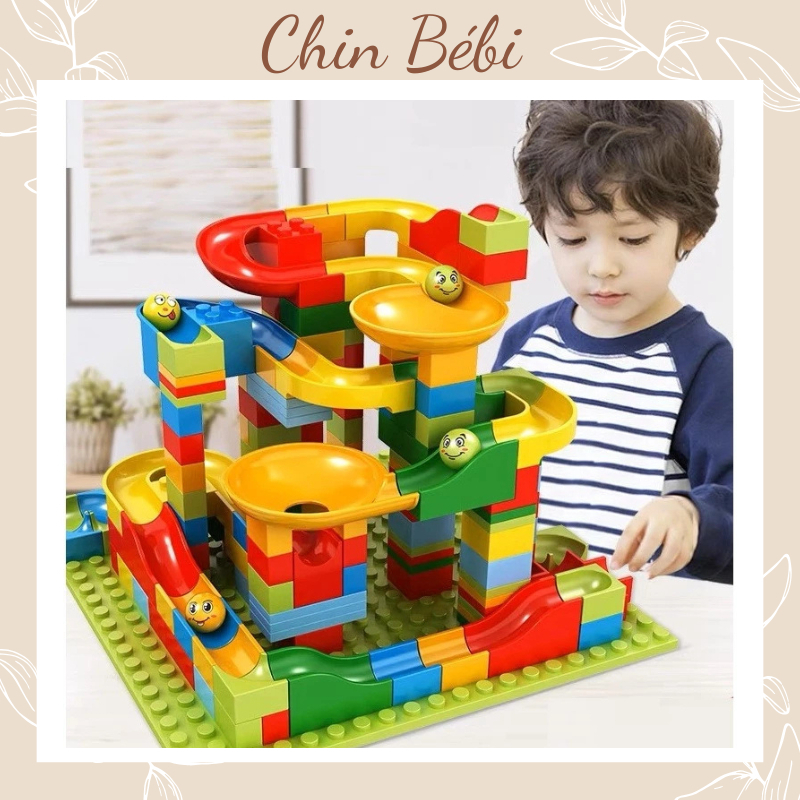 Bộ lắp ghép đồ chơi xếp hình tháp bi 130pcs FULL BOX cho bé luyện lắp ráp ghi nhớ tuy duy logic