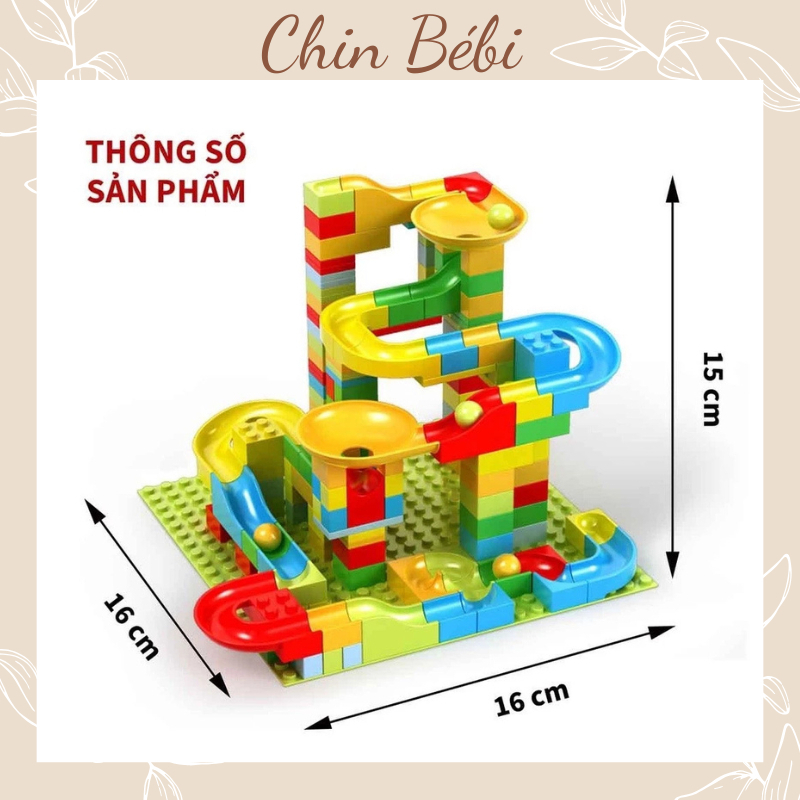 Bộ lắp ghép đồ chơi xếp hình tháp bi 130pcs FULL BOX cho bé luyện lắp ráp ghi nhớ tuy duy logic