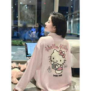 Set ngủ lụa hello kitty hồng
