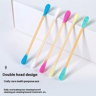 Tăm Bông Gỗ Màu 2 Đầu 500 Que Hộp Ngôi Sao Cao Cấp - Cotton Buds Vệ Sinh Tai Tẩy Trang Makeup