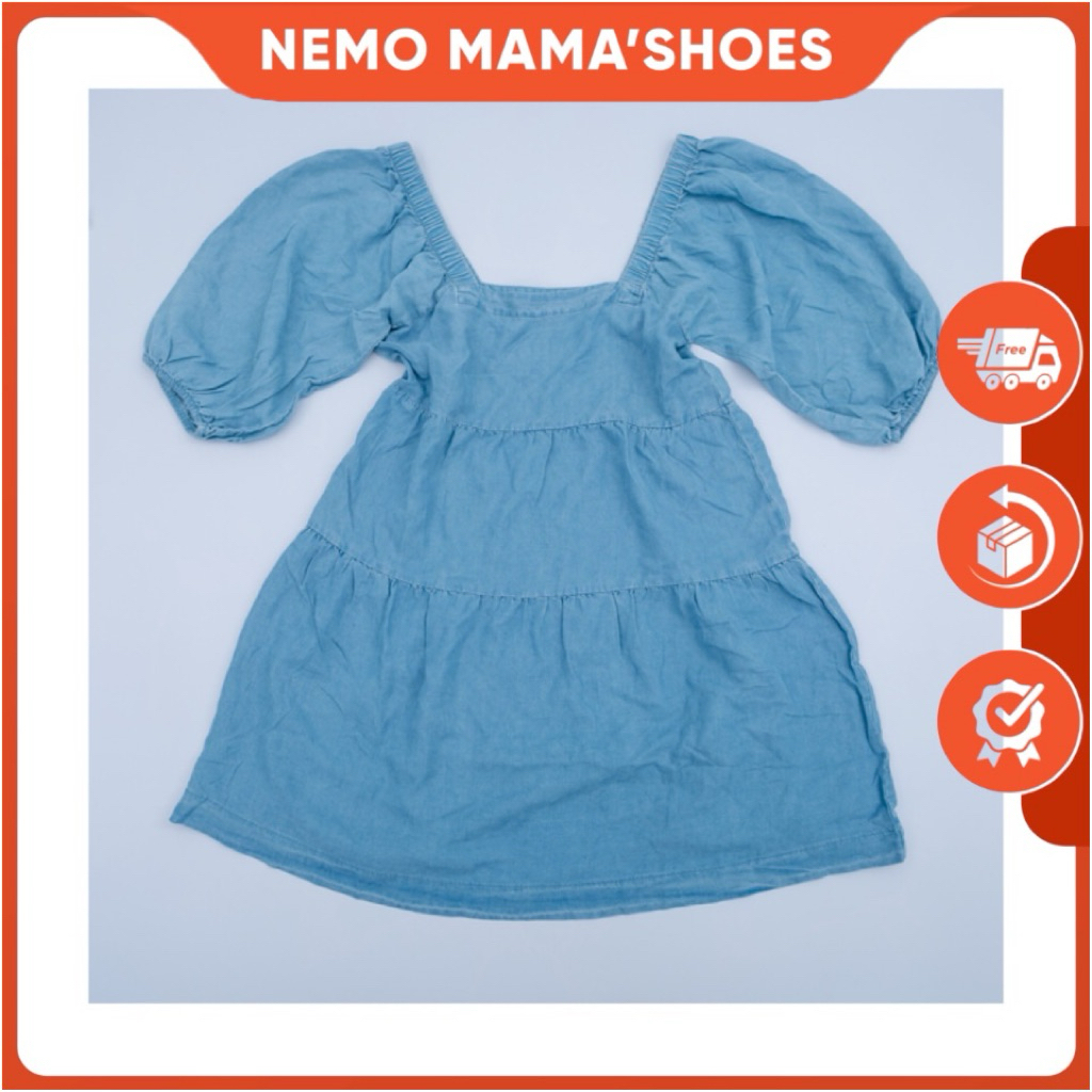 HUATEN&HNOWN ĐẦM BABYDOLL DENIM MỀM RŨ ĐÁNG YÊU (Q240608059)
