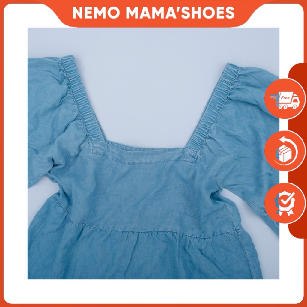 HUATEN&HNOWN ĐẦM BABYDOLL DENIM MỀM RŨ ĐÁNG YÊU (Q240608059)