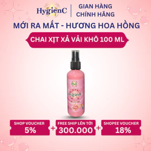 Chai Xịt Thơm Quần Áo HygienC Plus 100ml Tiện Lợi - Hương Hoa Hồng (Xả Vải Dạng Khô)
