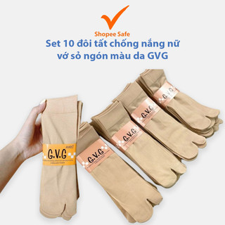Set 10 đôi tất chống nắng nữ vớ sỏ ngón màu da GVG tiện dụng #T6