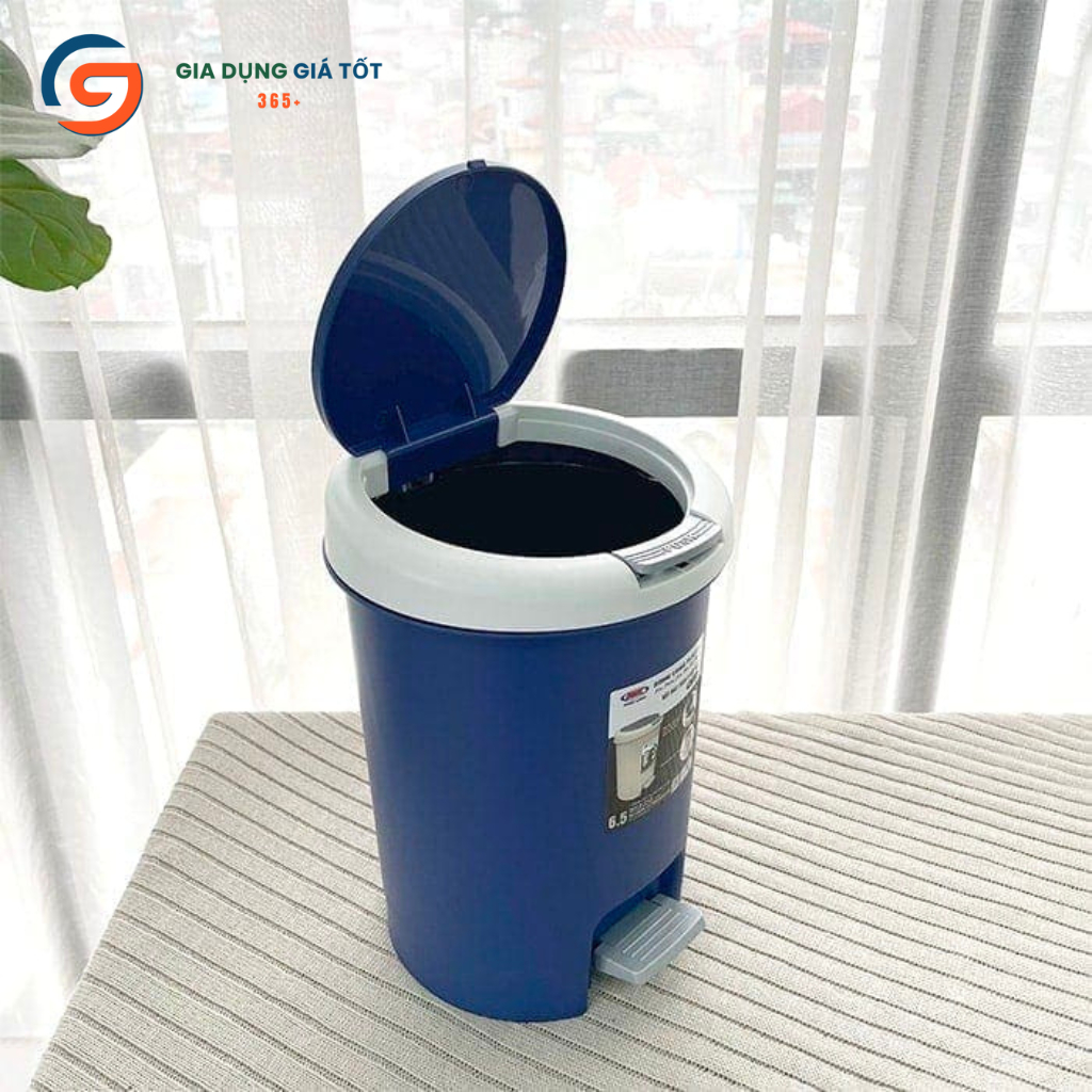 Thùng rác đạp chân 6.5L 10L Song Long có nắp kín, thùng rác mini để bếp, phòng ngủ, văn phòng