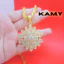 Mặt Dây Chuyền Nữ Vàng Xi Mạ Mặt Hoa Tuyết Đính Đá CZ Lấp Lánh – Trang Sức Dự Tiệc Sang Trọng