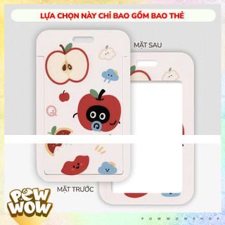 Bao Đựng Thẻ Nhân Viên Nhựa ABS Phong Cách Hoạ Tiết Trái Táo Apple Mèo Cat Cute Đáng Yêu
