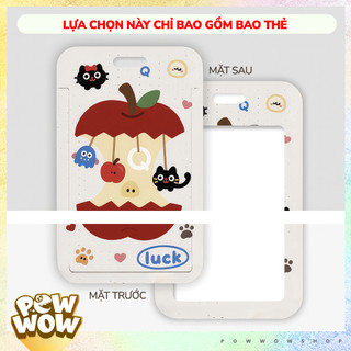Bao Đựng Thẻ Nhân Viên Nhựa ABS Phong Cách Hoạ Tiết Trái Táo Apple Mèo Cat Cute Đáng Yêu