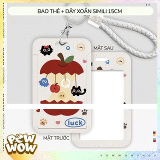 Bao Đựng Thẻ Nhân Viên Nhựa ABS Phong Cách Hoạ Tiết Trái Táo Apple Mèo Cat Cute Đáng Yêu