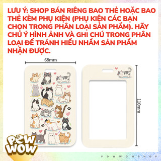 Bao Đựng Thẻ Nhân Viên Nhựa ABS Phong Cách Hoạt Hình Hoạ Tiết Mèo Nhiều Con Cat Pixel Pattern Đáng Yêu Cute