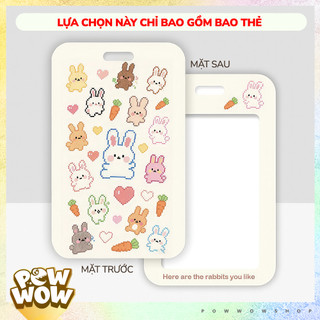 Bao Đựng Thẻ Nhân Viên Nhựa ABS Phong Cách Hoạt Hình Hoạ Tiết Mèo Nhiều Con Cat Pixel Pattern Đáng Yêu Cute