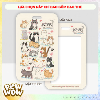 Bao Đựng Thẻ Nhân Viên Nhựa ABS Phong Cách Hoạt Hình Hoạ Tiết Mèo Nhiều Con Cat Pixel Pattern Đáng Yêu Cute