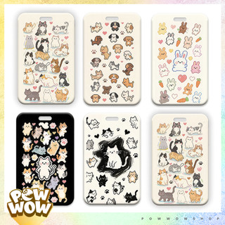 Bao Đựng Thẻ Nhân Viên Nhựa ABS Phong Cách Hoạt Hình Hoạ Tiết Mèo Nhiều Con Cat Pixel Pattern Đáng Yêu Cute