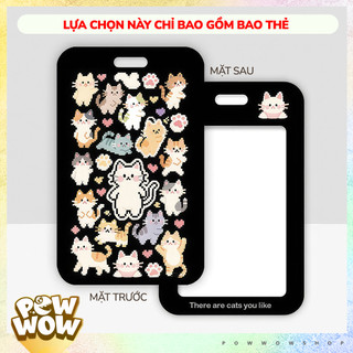 Bao Đựng Thẻ Nhân Viên Nhựa ABS Phong Cách Hoạt Hình Hoạ Tiết Mèo Nhiều Con Cat Pixel Pattern Đáng Yêu Cute