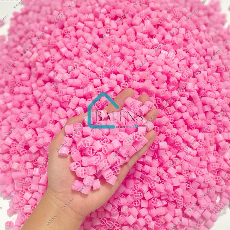 Hạt lọc Kaldnes K1 Màu Hồng bản đặc biệt cao cấp ( Kanet Hồng ) Giành cho hồ cá bể cá cảnh