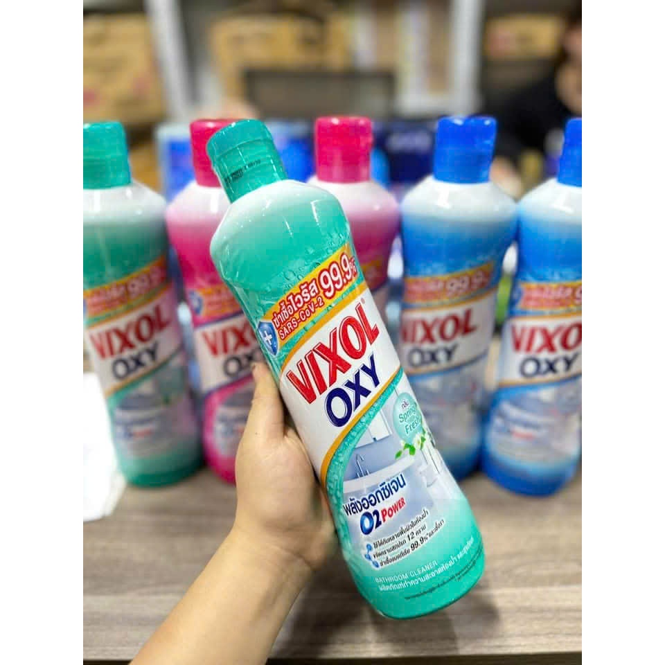 Product image [Kèm 1 gói khăn ướt mini]Nước tẩy bồn cầu - vệ sinh nhà tắm VIXOL OXY 700ml/chai hương thơm dịu nhẹ 8