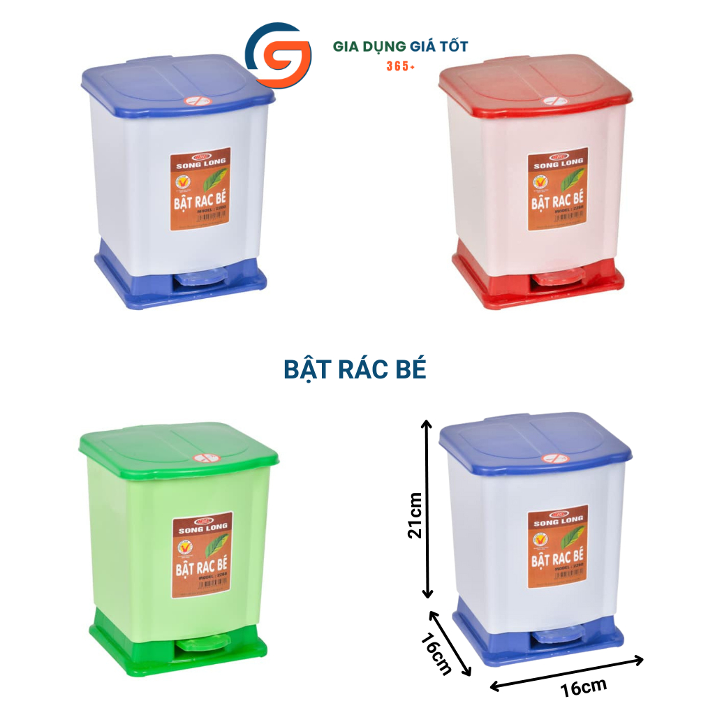 Thùng đựng rác có chân bật Song Long, thùng rác đạp chân nắp đậy kín, đựng rác nhà bếp, phòng khách