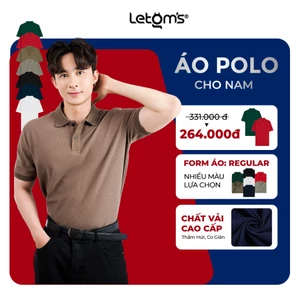 Áo polo nam vải cá sấu lục giác regular – Co giãn thoáng mát, không nhăn, thời trang công sở LeTom's, size S-2XL