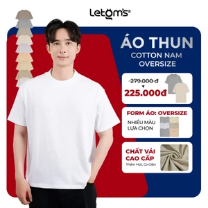 Áo thun nam form rộng oversize cotton 2C – Co giãn thoáng mát, dáng unisex trẻ trung, LeTom's