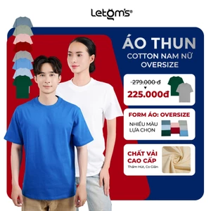 Áo Thun Unisex Form Rộng Oversize Cotton 2C LeTom's, Mềm Mại, Nhiều Màu, Co Giãn Hottrend 2025