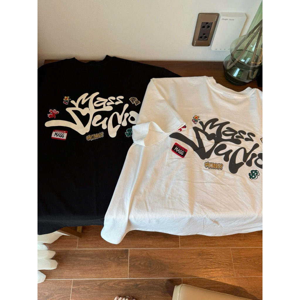 Áo thun oversize STICKER thêu full trước sau brand MASS STUDIO 100% ...
