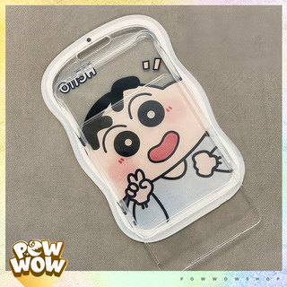 Bao Đựng Thẻ Nhân Viên Dọc Nhựa Mica Trong Suốt Phong Cách Hoạt Hình Shin Crayon Emotion Mặt Cười Đáng Yêu Cute