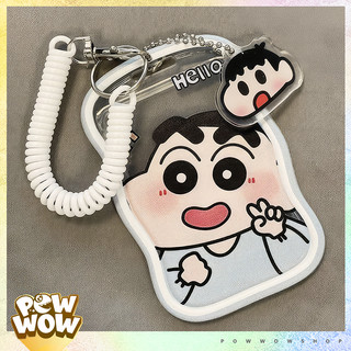 Bao Đựng Thẻ Nhân Viên Dọc Nhựa Mica Trong Suốt Phong Cách Hoạt Hình Shin Crayon Emotion Mặt Cười Đáng Yêu Cute