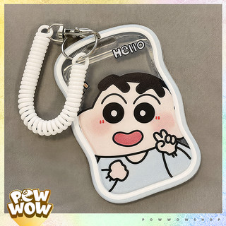 Bao Đựng Thẻ Nhân Viên Dọc Nhựa Mica Trong Suốt Phong Cách Hoạt Hình Shin Crayon Emotion Mặt Cười Đáng Yêu Cute