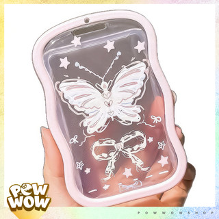 Bao Đựng Thẻ Nhân Viên Dọc Nhựa Mica Trong Suốt Phong Cách Hoạ Tiết Butterfly Nơ Ngôi Sao Thú Vị
