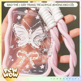 Bao Đựng Thẻ Nhân Viên Dọc Nhựa Mica Trong Suốt Phong Cách Hoạ Tiết Butterfly Nơ Ngôi Sao Thú Vị