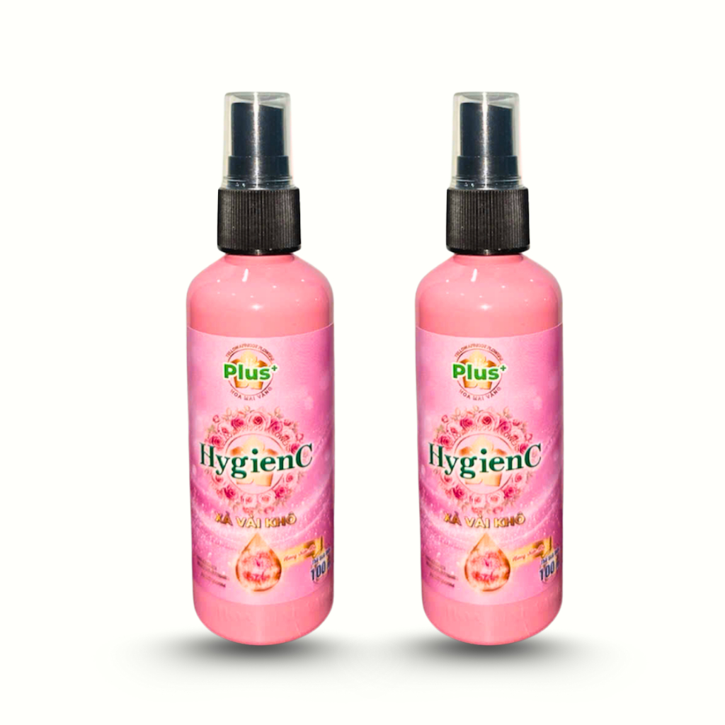[MỚI RA MẮT] Combo 2 Chai Xịt Xả Vải Khô HygienC Plus 100ml/Chai - Hương Hoa Hồng (Dịu Dàng)