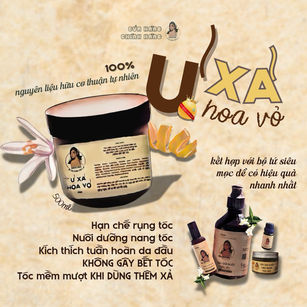 [𝟭𝟬𝗵𝗮 𝒃ư𝒐̛̉𝒊 𝒉𝒖̛̃𝒖 𝒄𝒐̛] XẢ TÓC HOA VỎ BƯỞI nuôi dưỡng nang tóc - làm suôn mềm mượt tóc