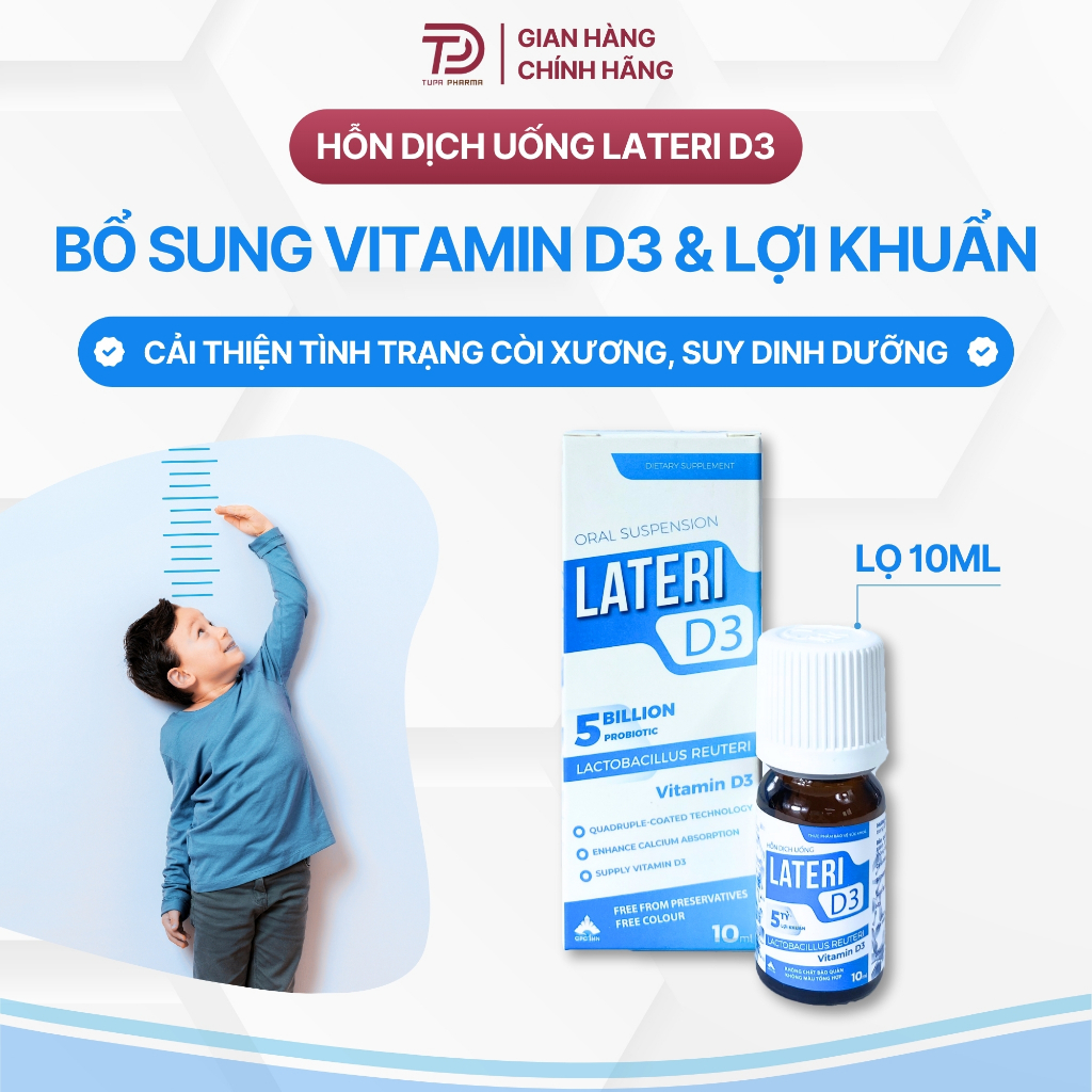 Hỗn dịch uống Lateri D3 tăng cường lợi khuẩn và vitamin D3 cho bé và ...