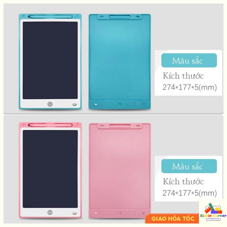 Bảng viết thông minh LCD đa sắc tự xóa 12/15 inch cho bé tập vẽ, tập viết