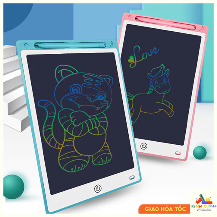 Bảng viết thông minh LCD đa sắc tự xóa 12/15 inch cho bé tập vẽ, tập viết
