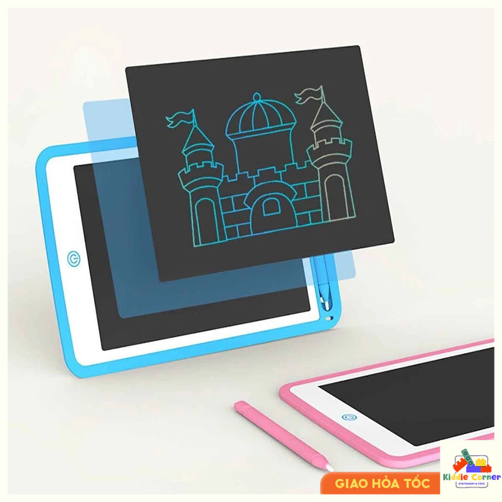 Bảng viết thông minh LCD đa sắc tự xóa 12/15 inch cho bé tập vẽ, tập viết